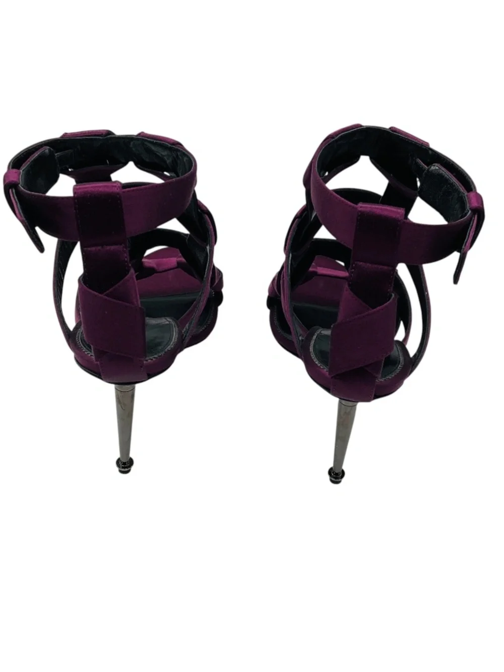 TOM FORD PURPLE KNOT DETAIL SATIN CAGED SANDALS